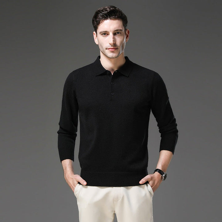 Sérgio | Camisola de Malha Cashmere Homem Polo Manga Longa