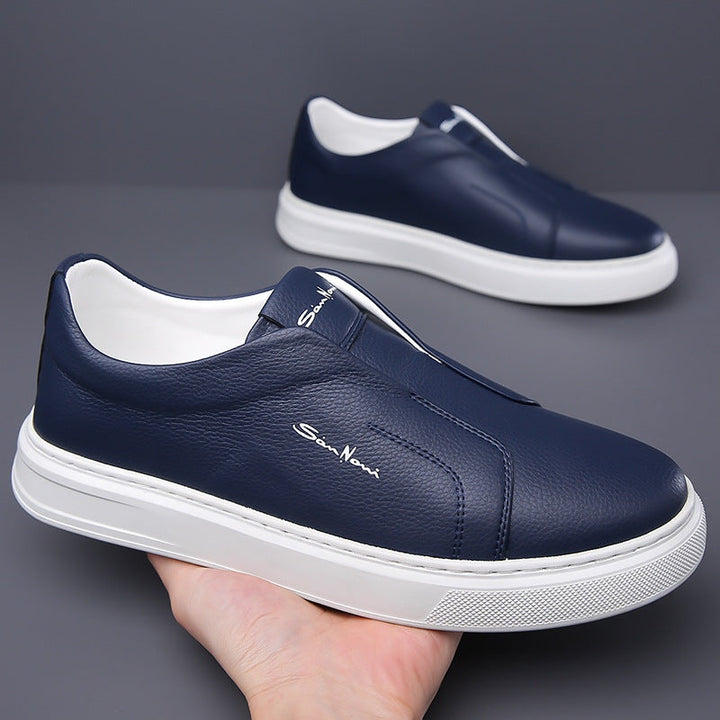 Sérgio | Sneakers de Couro Homem Slip-On Sola Alta