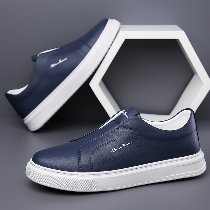 Sérgio | Sneakers de Couro Homem Slip-On Sola Alta