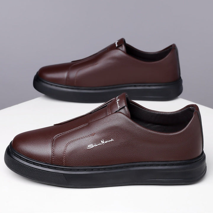 Sérgio | Sneakers de Couro Homem Slip-On Sola Alta