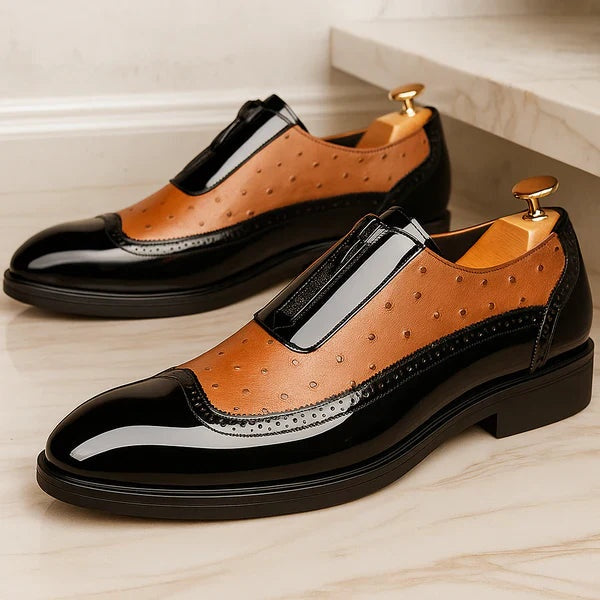 Simão | Sapatos Oxford de Couro Homem Bico Fino Fecho Lateral