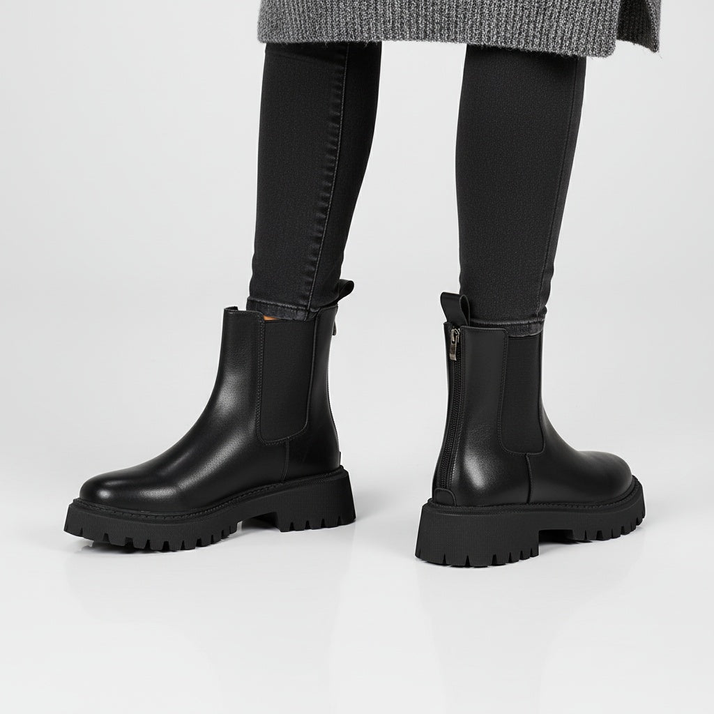 Sofia | Chelsea Boots Mulher Sola Grossa Biqueira Redonda