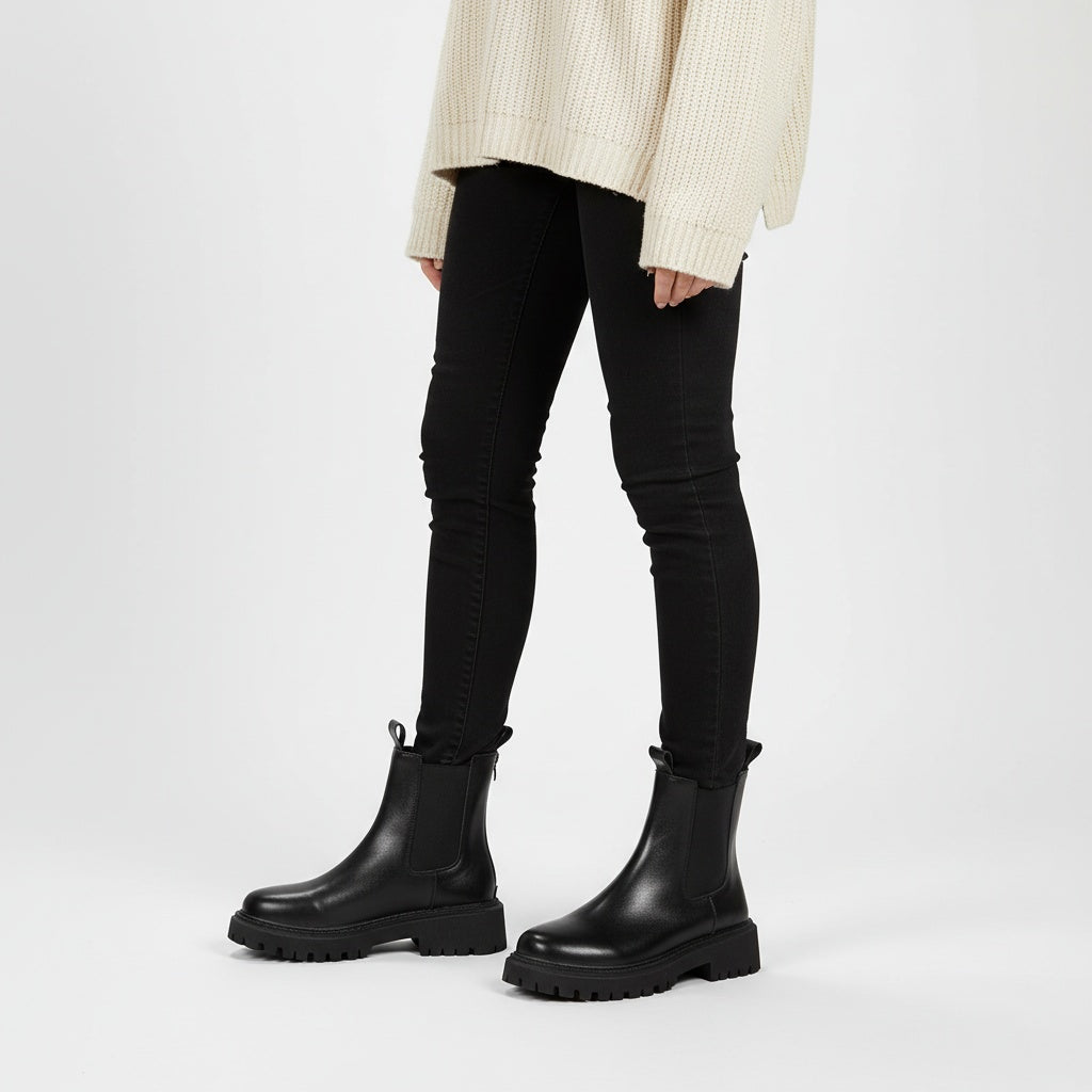 Sofia | Chelsea Boots Mulher Sola Grossa Biqueira Redonda