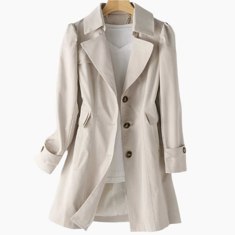Sofia | Trench Coat Comprido Mulher Botões Gola Clássica