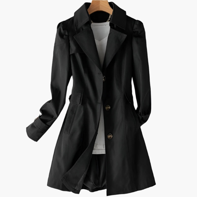 Sofia | Trench Coat Comprido Mulher Botões Gola Clássica