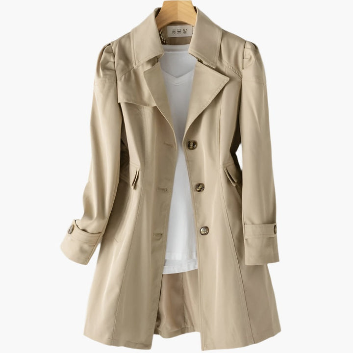 Sofia | Trench Coat Comprido Mulher Botões Gola Clássica