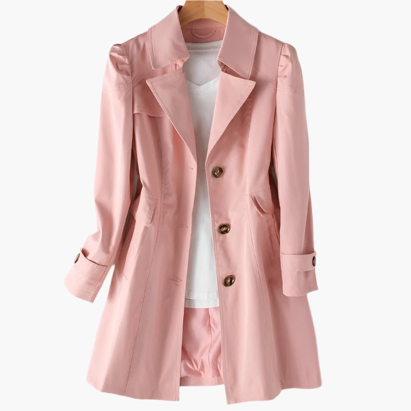 Sofia | Trench Coat Comprido Mulher Botões Gola Clássica
