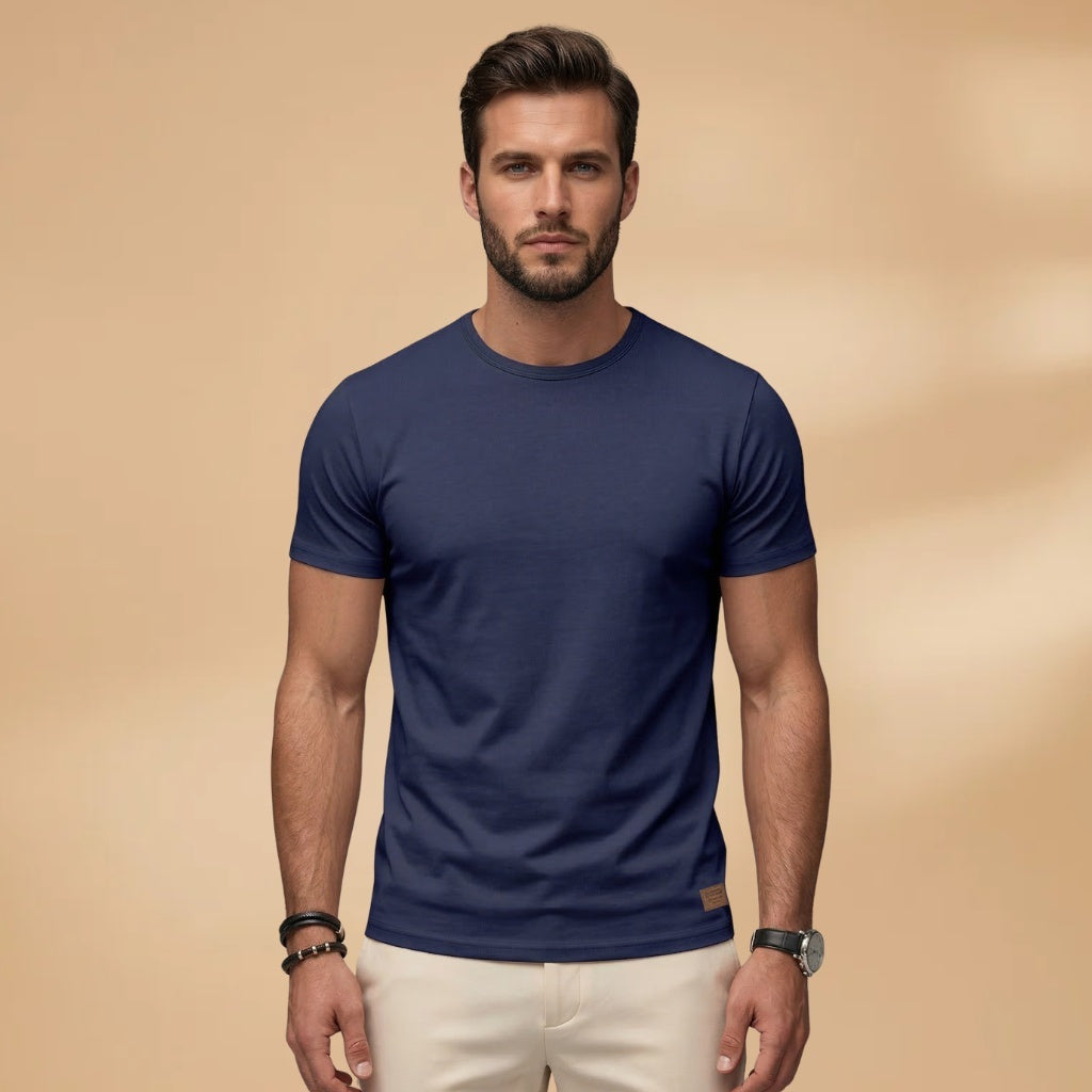 João | T-Shirt Básica Manga Curta Homem Gola Redonda