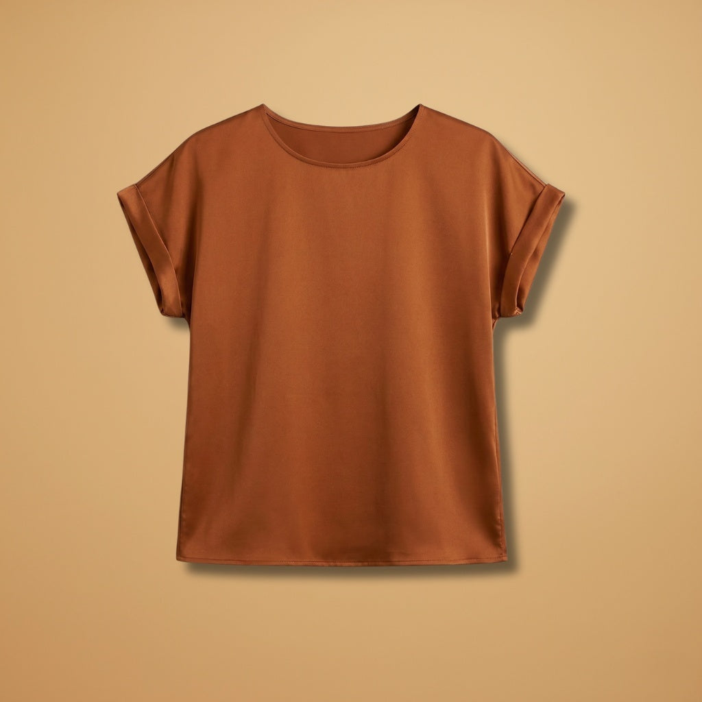 Sara | T-Shirt Básica Manga Curta Mulher Decote Redondo