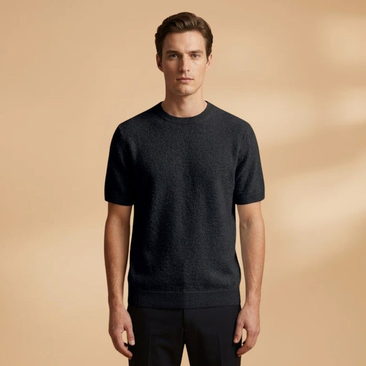 Carlos | T-Shirt de Cashmere Manga Curta Homem Gola Redonda