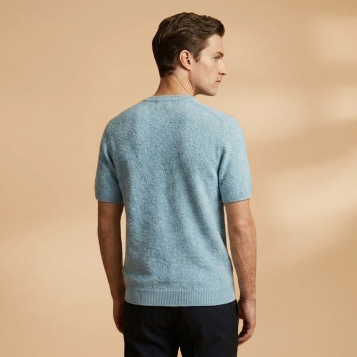 Carlos | T-Shirt de Cashmere Manga Curta Homem Gola Redonda