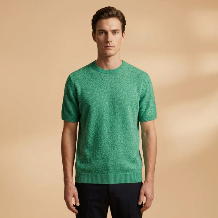 Carlos | T-Shirt de Cashmere Manga Curta Homem Gola Redonda