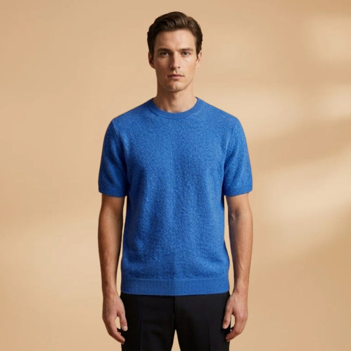 Carlos | T-Shirt de Cashmere Manga Curta Homem Gola Redonda