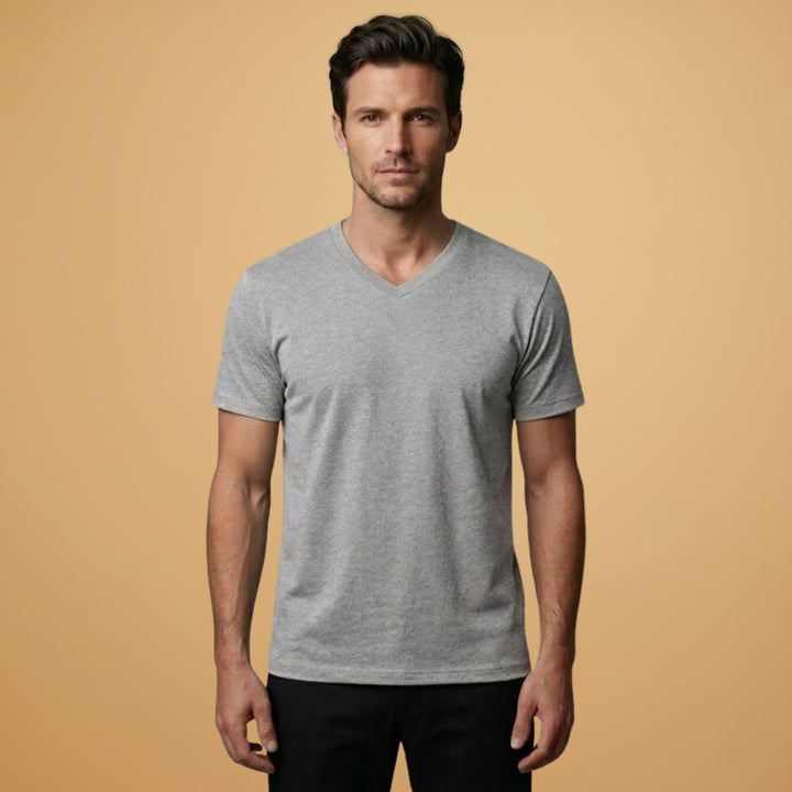 T-Shirt Decote V Texturizada Homem Manga Curta