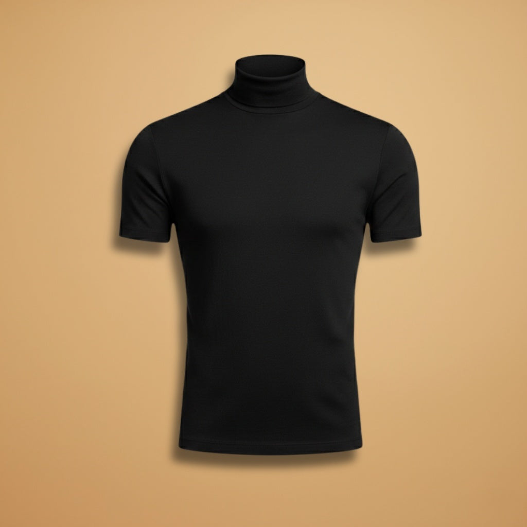Tomás | T-Shirt Gola Alta Ajustada Homem Manga Curta