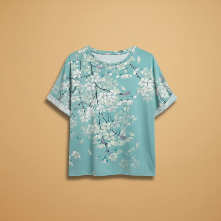 Margarida | T-Shirt Oversized Estampada Mulher Manga Curta