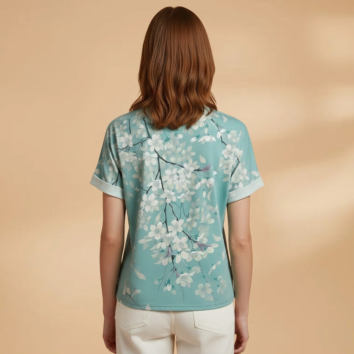 Margarida | T-Shirt Oversized Estampada Mulher Manga Curta