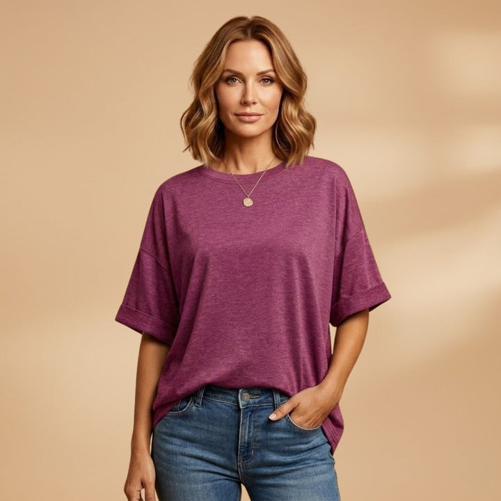 Mónica | T-Shirt Oversized Mulher Decote Redondo