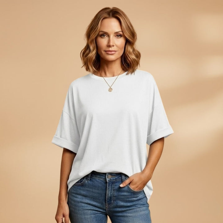 Mónica | T-Shirt Oversized Mulher Decote Redondo