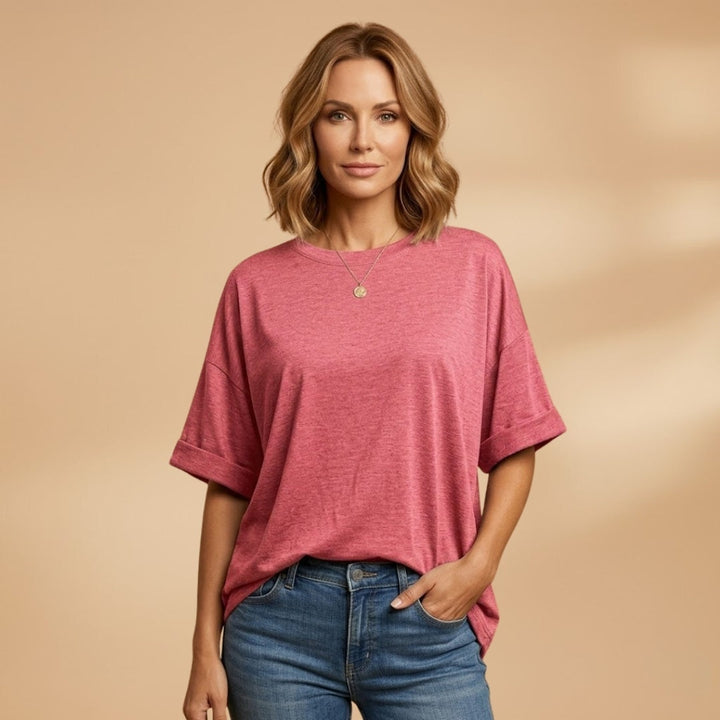 Mónica | T-Shirt Oversized Mulher Decote Redondo