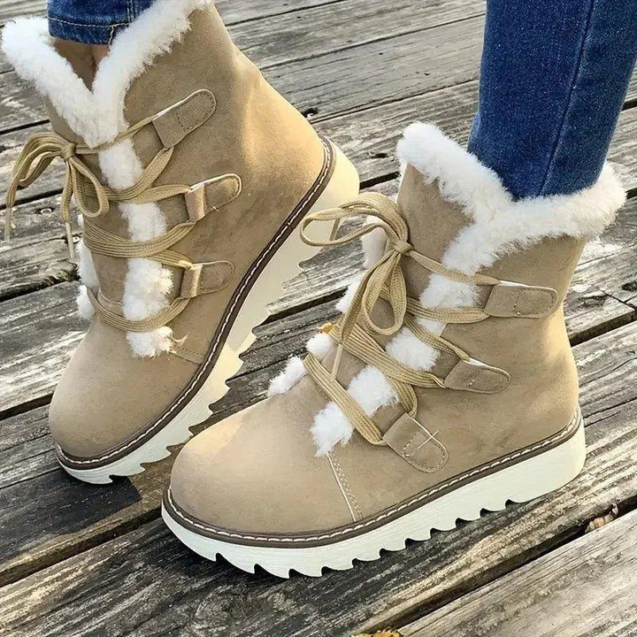 Teresa | Botas de Neve Forradas Mulher Atacadores Forro Peluche