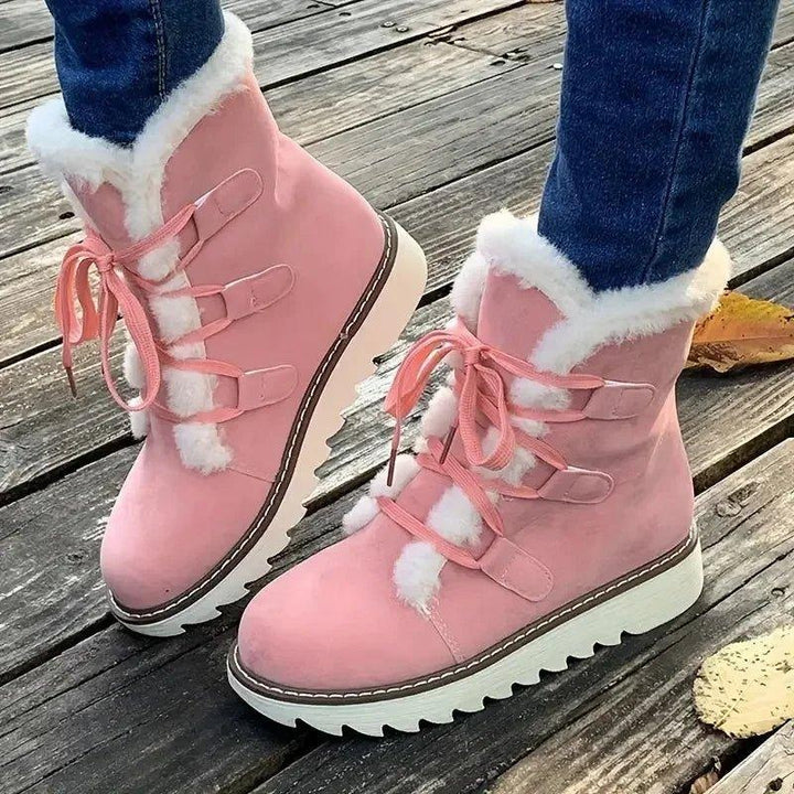 Teresa | Botas de Neve Forradas Mulher Atacadores Forro Peluche