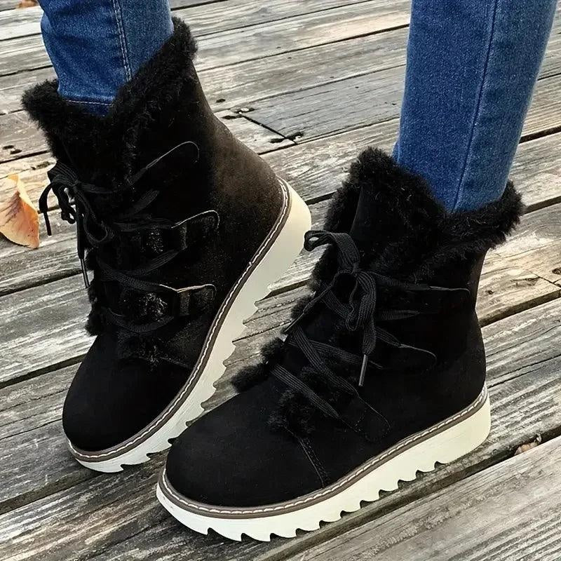 Teresa | Botas de Neve Forradas Mulher Atacadores Forro Peluche