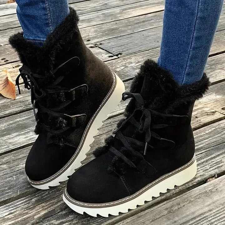 Teresa | Botas de Neve Forradas Mulher Atacadores Forro Peluche
