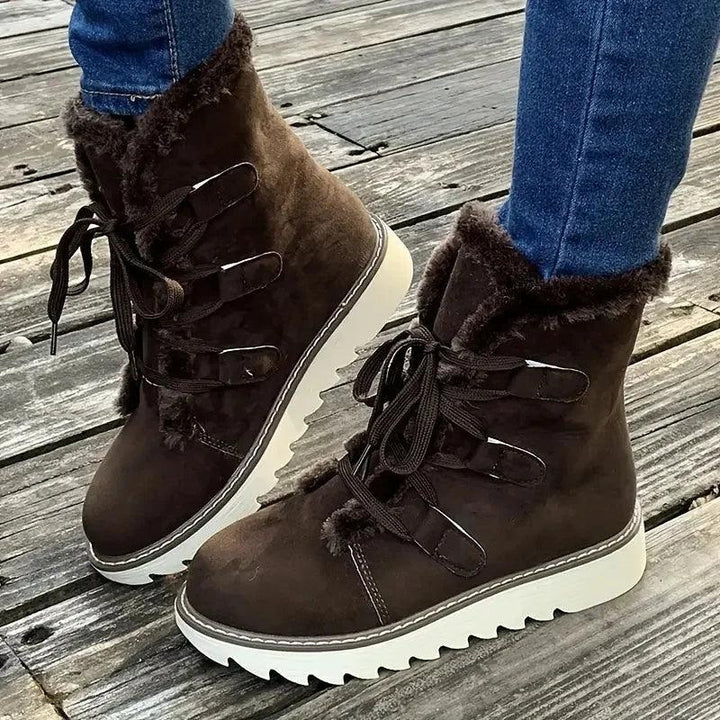 Teresa | Botas de Neve Forradas Mulher Atacadores Forro Peluche