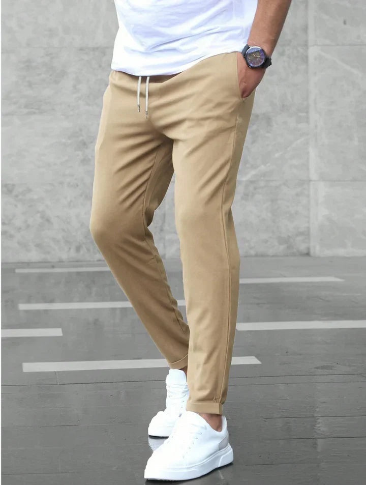 Tiago | Calças Chino Homem Slim Fit Cintura Elástica