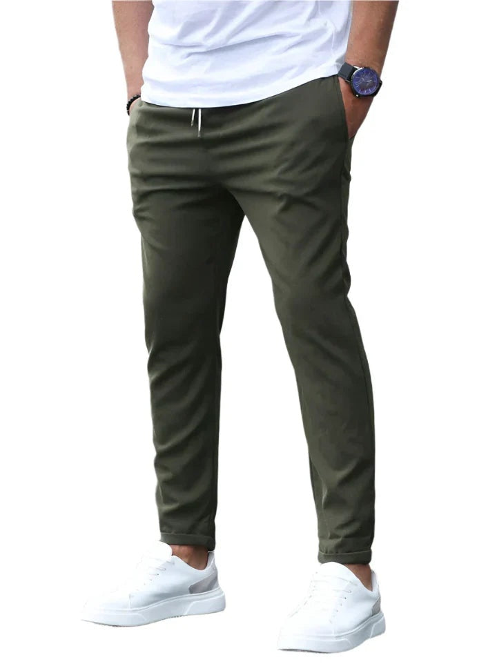 Tiago | Calças Chino Homem Slim Fit Cintura Elástica