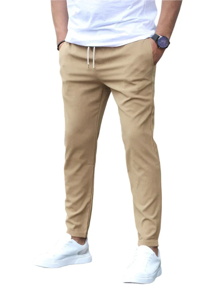 Tiago | Calças Chino Homem Slim Fit Cintura Elástica
