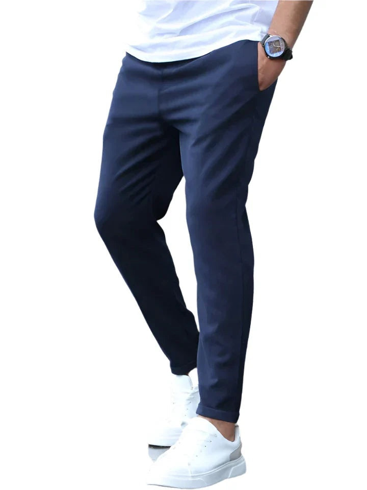 Tiago | Calças Chino Homem Slim Fit Cintura Elástica
