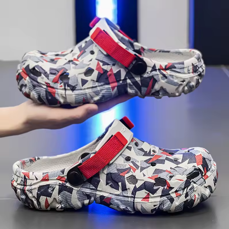 Tiago | Crocs Camuflagem Estampado Homem Correia Ajustável