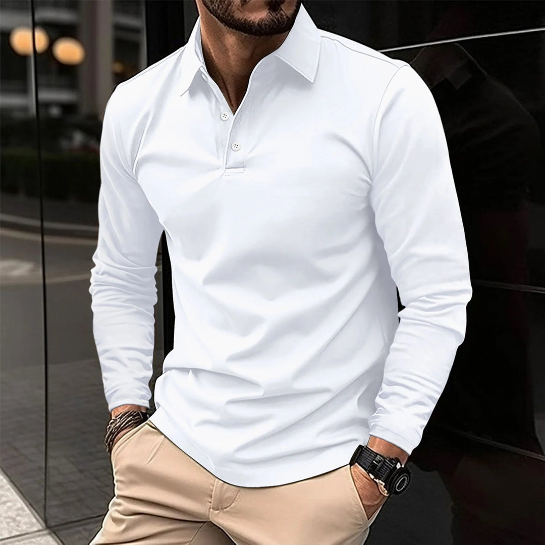 Tiago | Polo Manga Longa Homem Colarinho Clássico