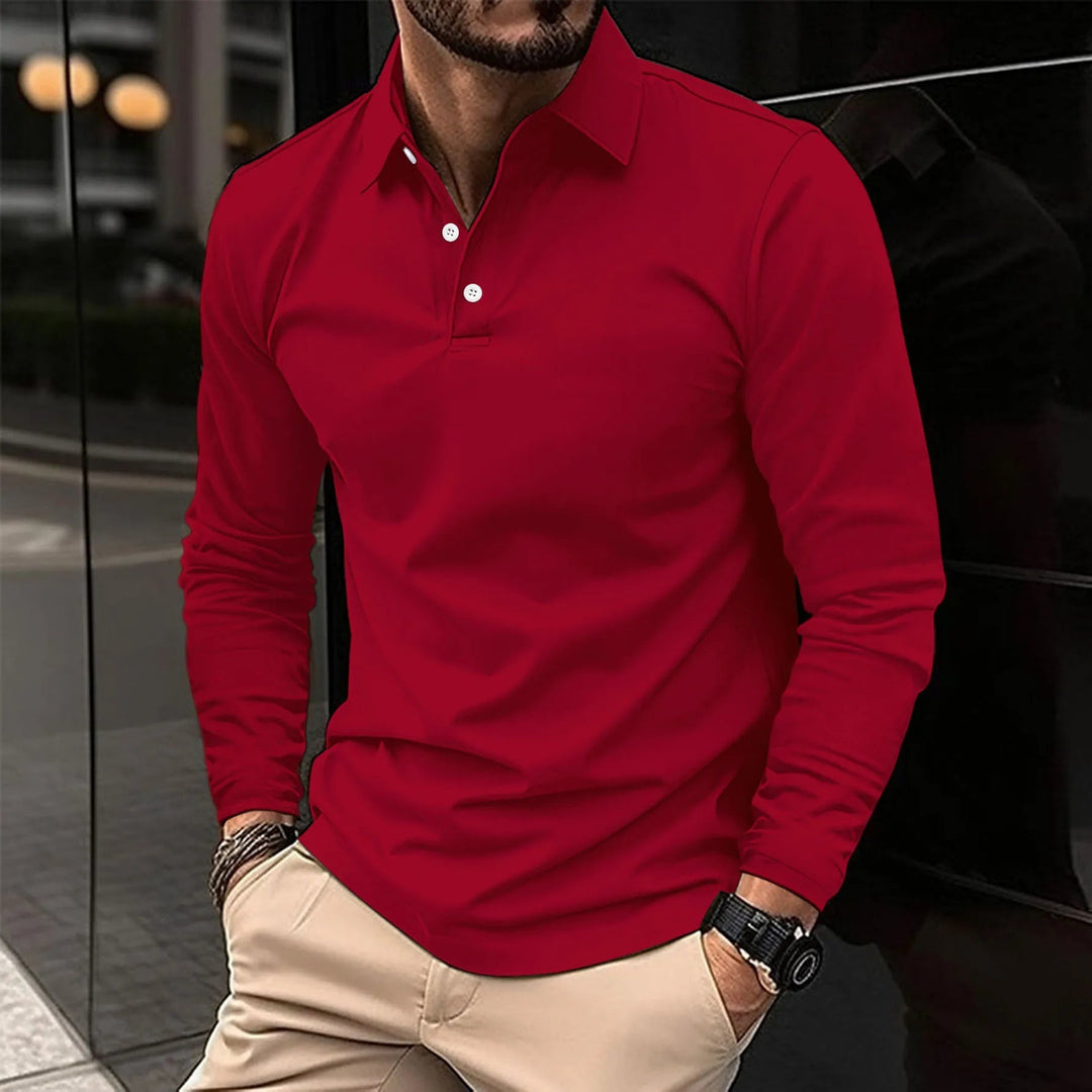 Tiago | Polo Manga Longa Homem Colarinho Clássico
