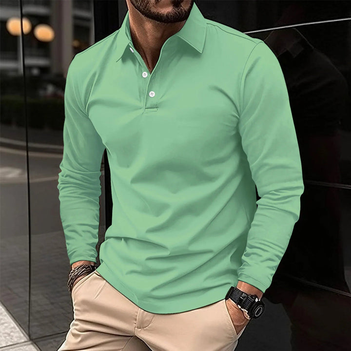 Tiago | Polo Manga Longa Homem Colarinho Clássico