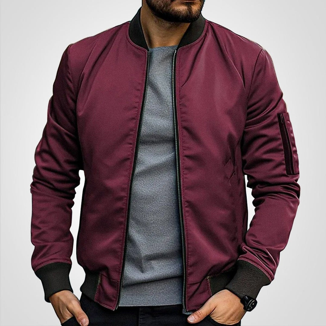 Tomás | Bomber Homem Casaco Bomber Clássico com Punhos em Ribanço