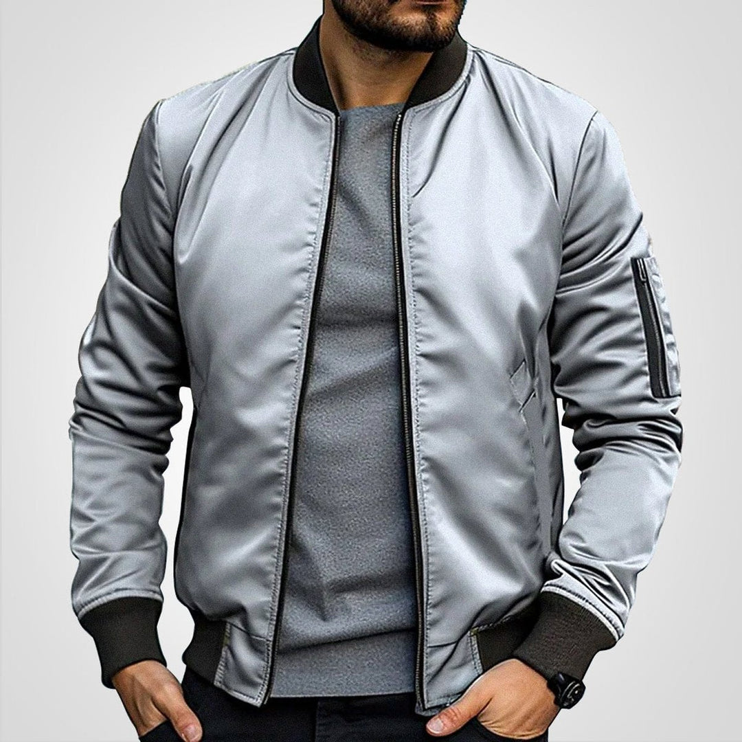 Tomás | Bomber Homem Casaco Bomber Clássico com Punhos em Ribanço