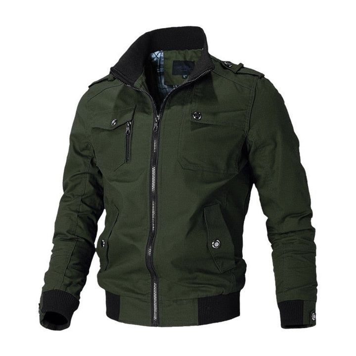 Tomás | Bomber Homem Estilo Militar Gola Alta com Epaulettes