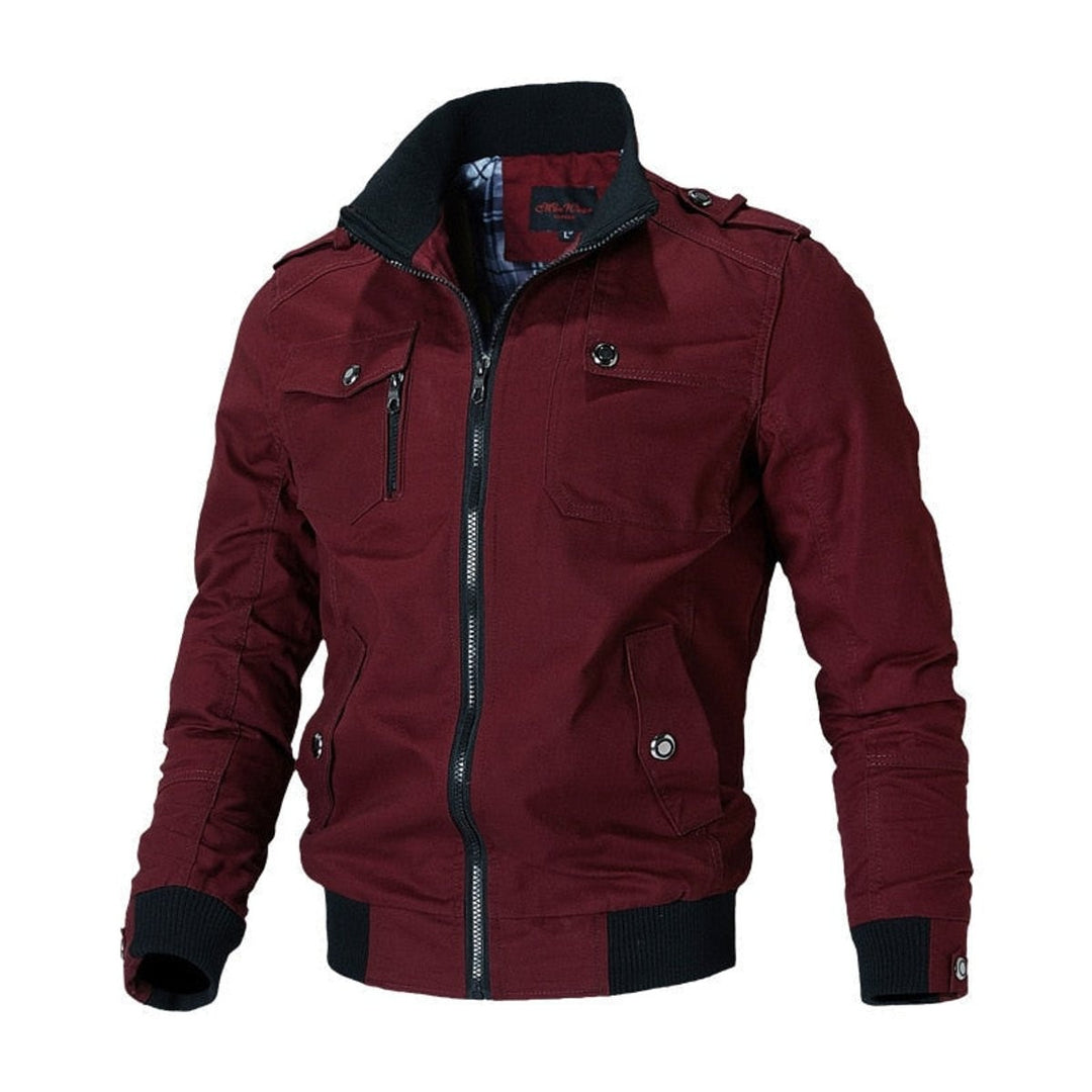 Tomás | Bomber Homem Estilo Militar Gola Alta com Epaulettes