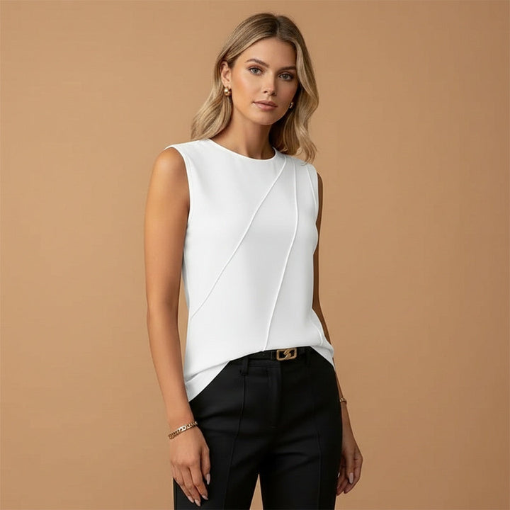 Beatriz | Top Assimétrico Sem Mangas Mulher Decote Redondo