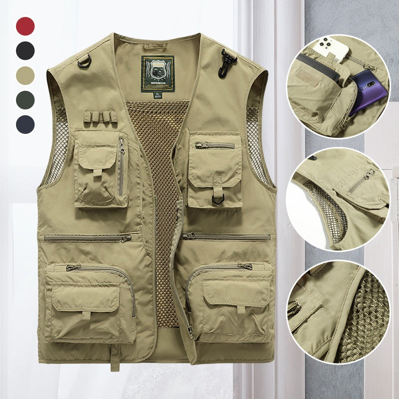 Vasco | Colete Outdoor Homem Multi-Bolsos Sem Mangas