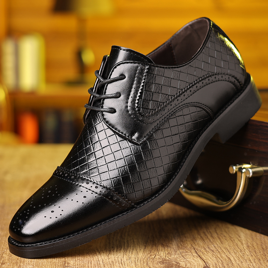 Vasco | Sapatos Oxford Brogue Homem Couro Texturado
