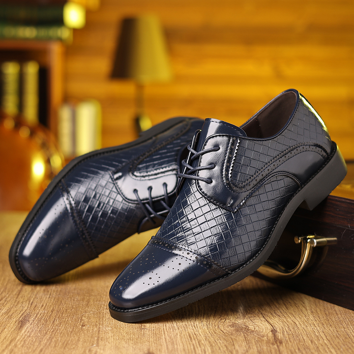 Vasco | Sapatos Oxford Brogue Homem Couro Texturado