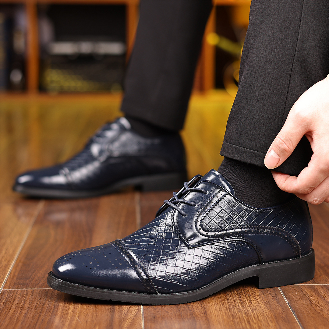 Vasco | Sapatos Oxford Brogue Homem Couro Texturado