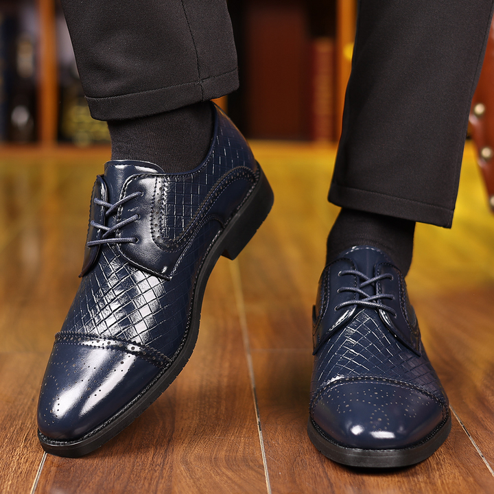 Vasco | Sapatos Oxford Brogue Homem Couro Texturado