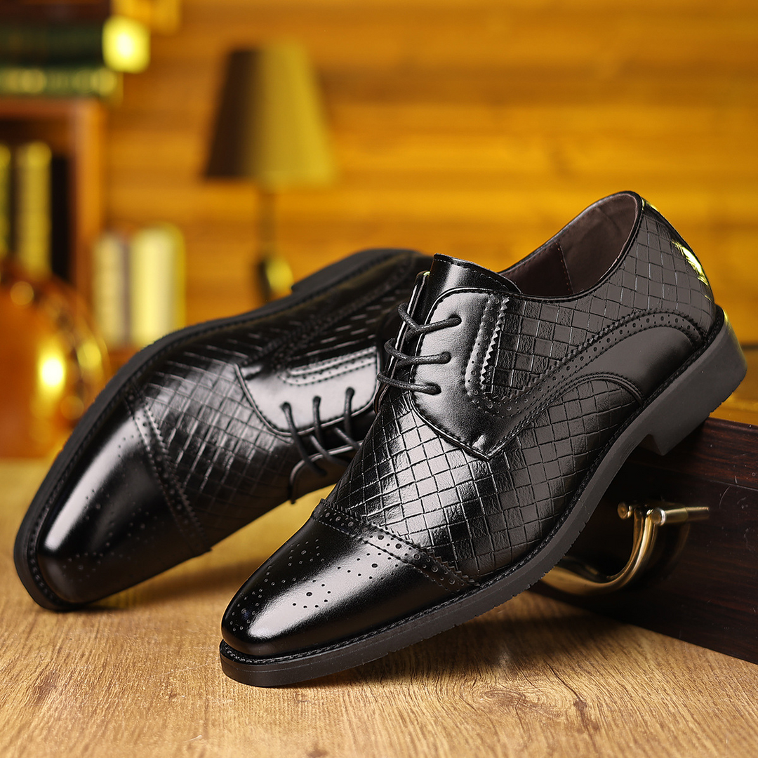 Vasco | Sapatos Oxford Brogue Homem Couro Texturado