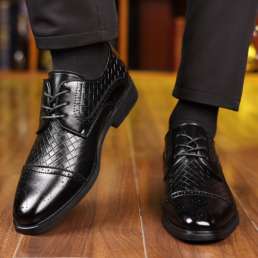 Vasco | Sapatos Oxford Brogue Homem Couro Texturado