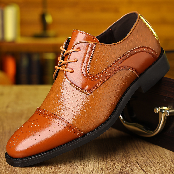 Vasco | Sapatos Oxford Brogue Homem Couro Texturado